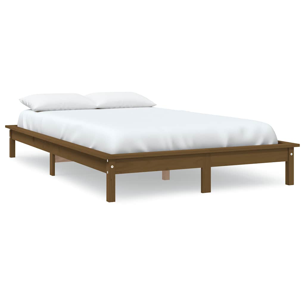 Bed Frame | Honey Brown | Solid Pine Wood | Double | Durable | Bed Frame