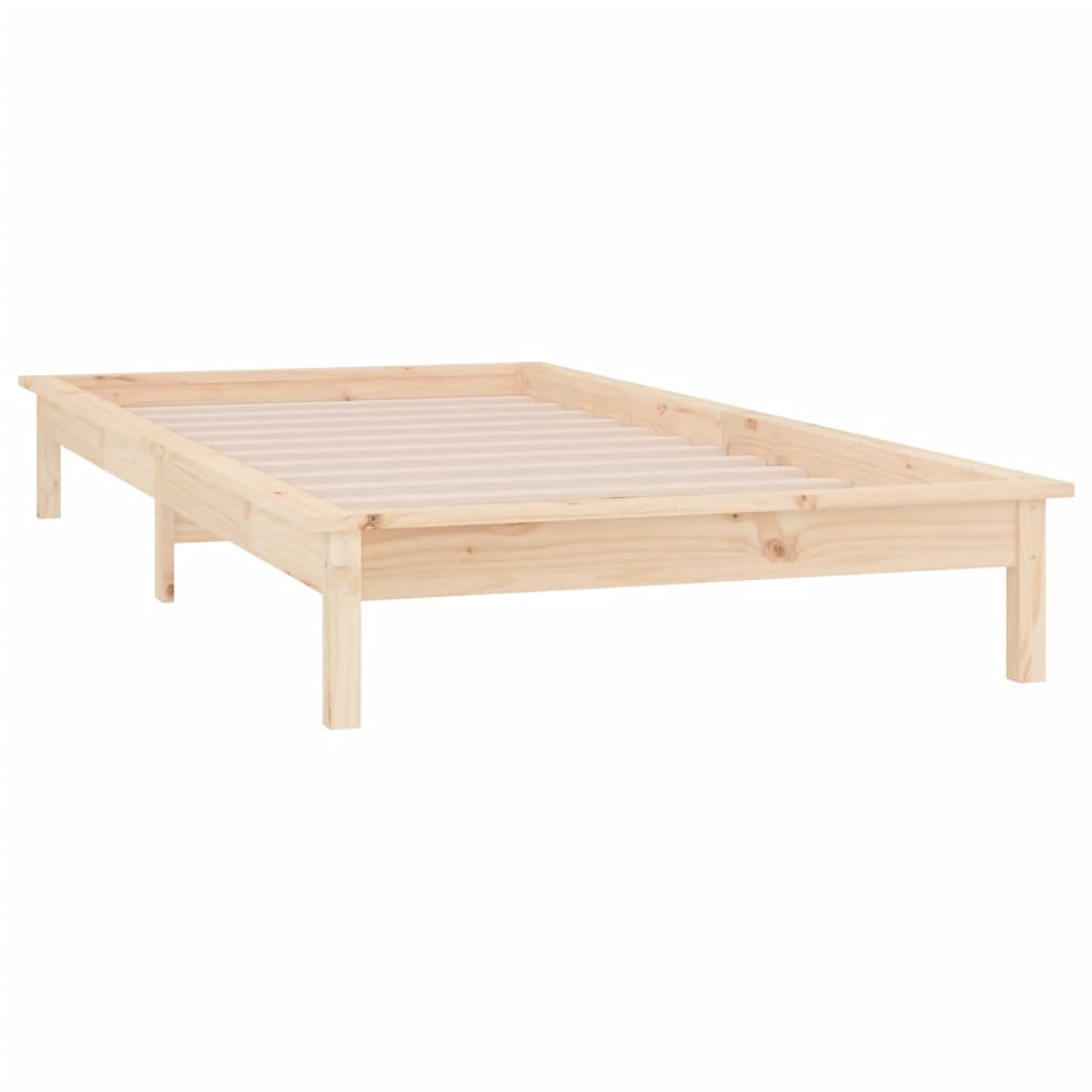 LED Bedframe 90x200 cm massief hout