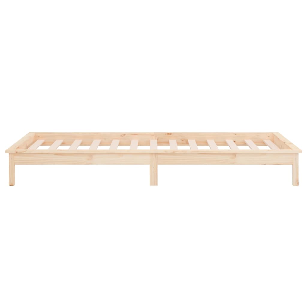 vidaXL LED Bed Frame without Mattress 90x200 cm Solid Wood