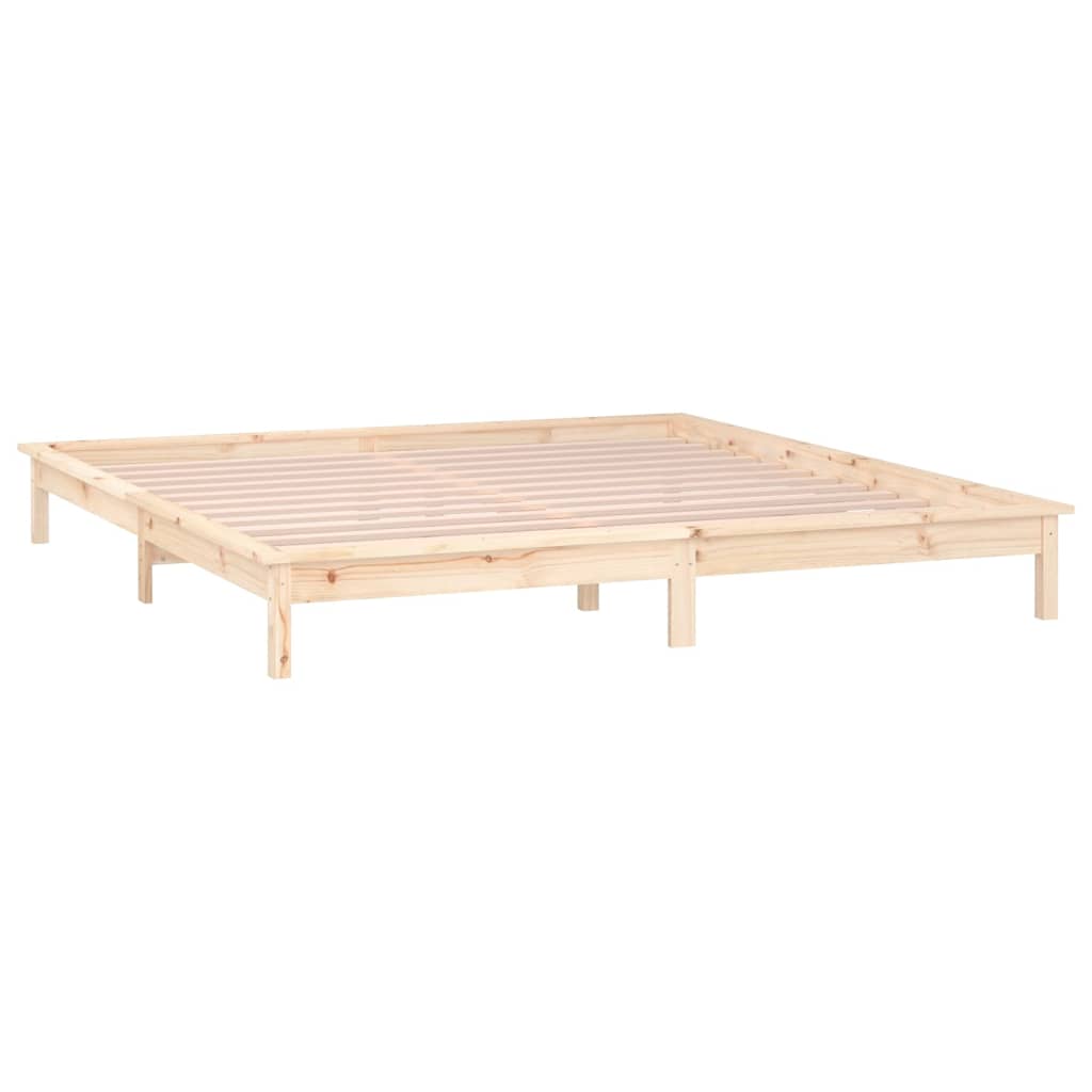 LED Bed Frame without Mattress 120x200 cm Solid Wood