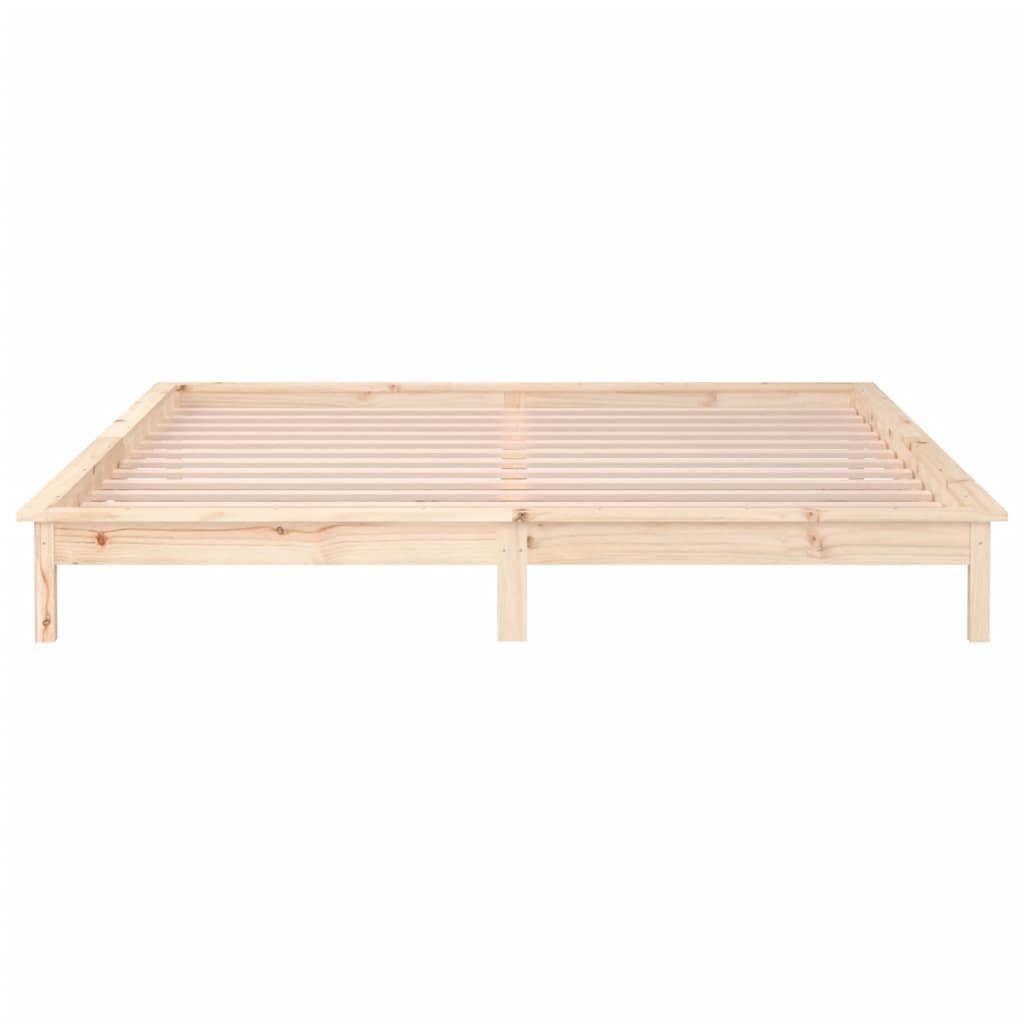 LED Bed Frame without Mattress 120x200 cm Solid Wood