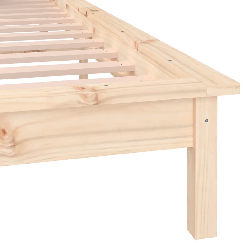 LED Bed Frame without Mattress 120x200 cm Solid Wood