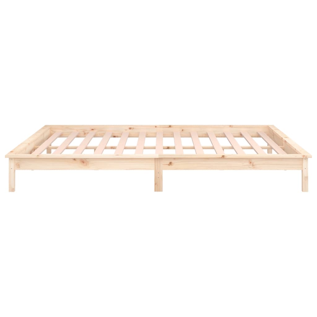 vidaXL LED Bed Frame without Mattress 200x200 cm Solid Wood