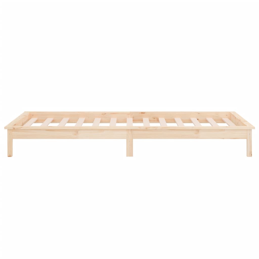 vidaXL LED Bed Frame without Mattress 90x190 cm Single Single Solid Wood