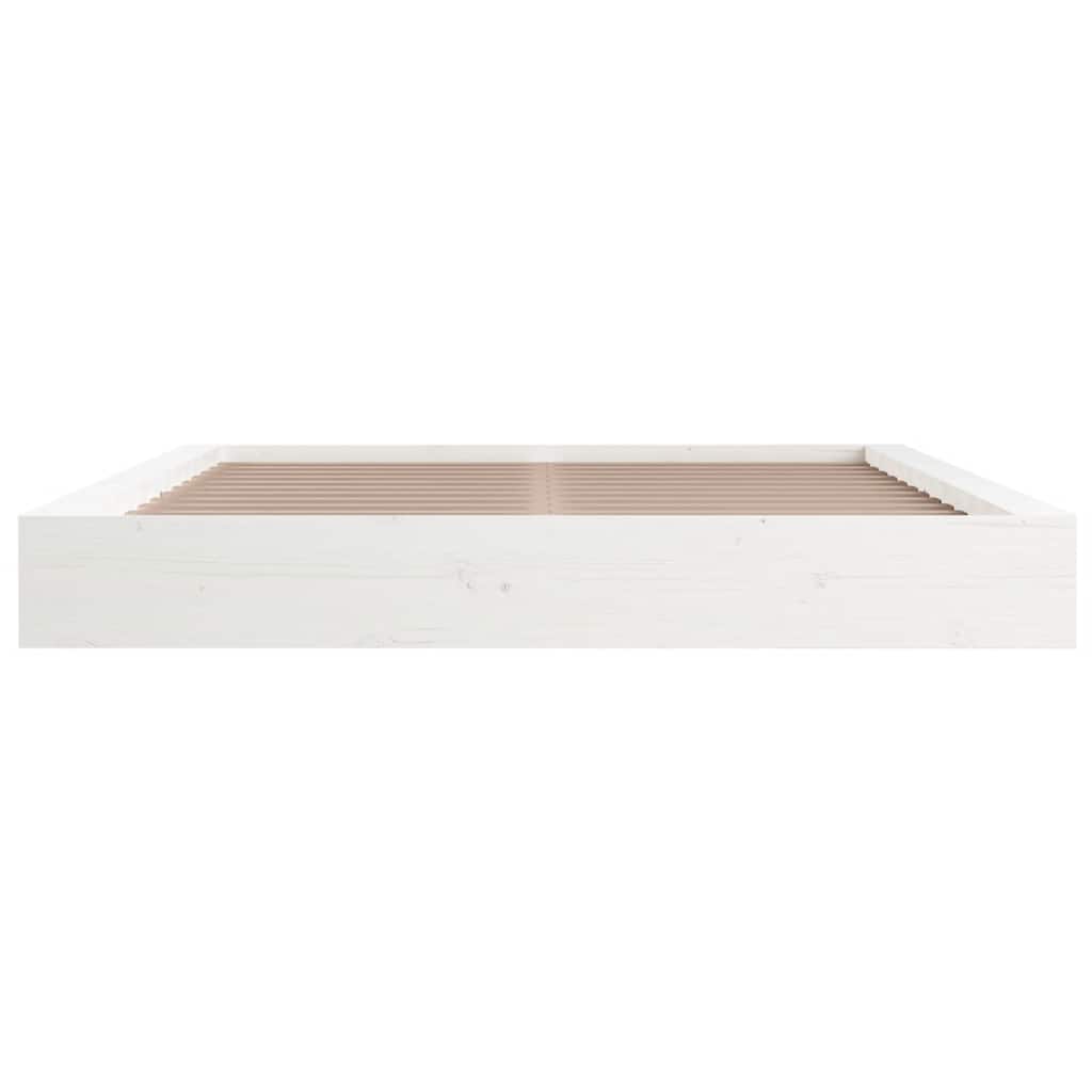 Bed Frame without Mattress White 160x200 cm Solid Wood