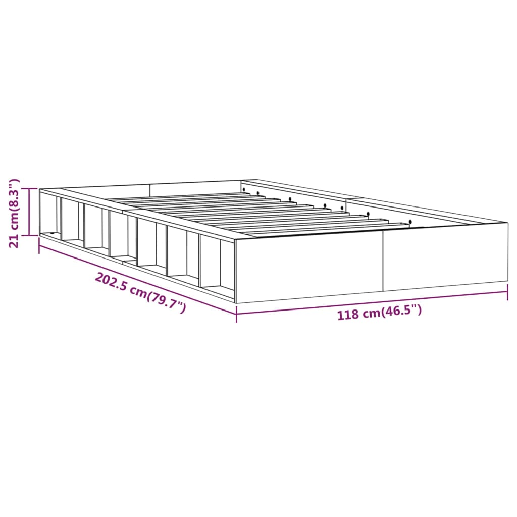 Bed Frame without Mattress 100x200 cm Solid Wood