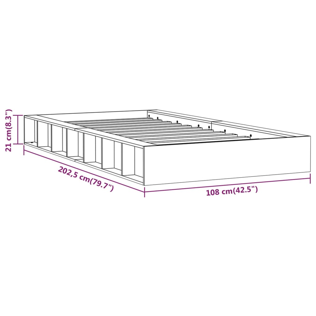 Bed Frame without Mattress 90x200 cm Solid Wood