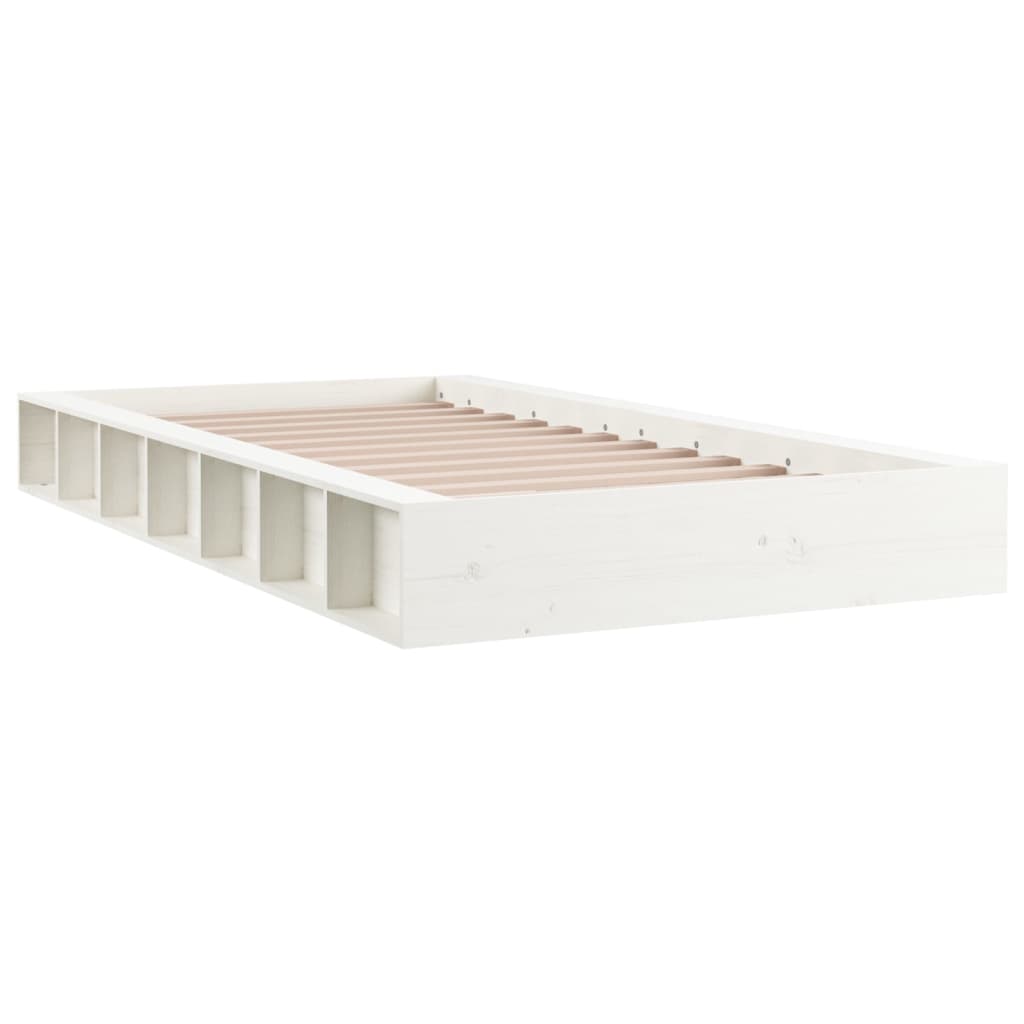 vidaXL Bed Frame without Mattress White 140x190 cm Solid Wood