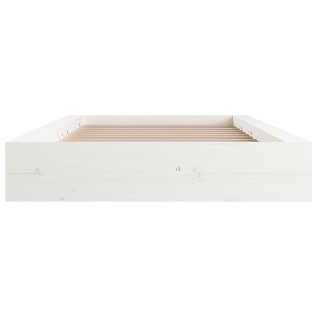 vidaXL Bed Frame without Mattress White 140x190 cm Solid Wood