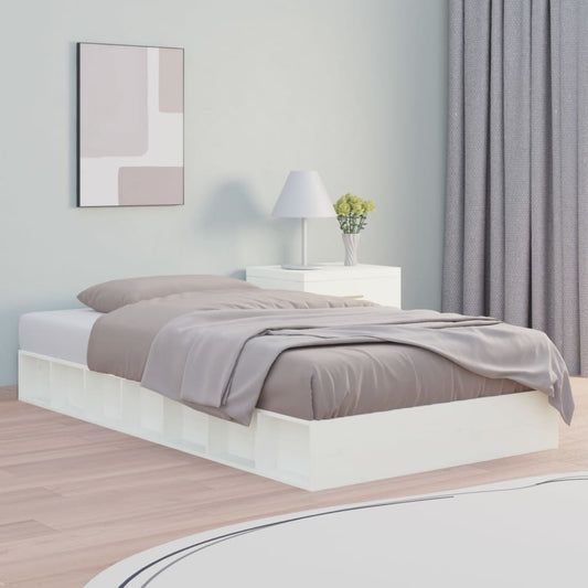 vidaXL Bed Frame without Mattress White 140x190 cm Solid Wood