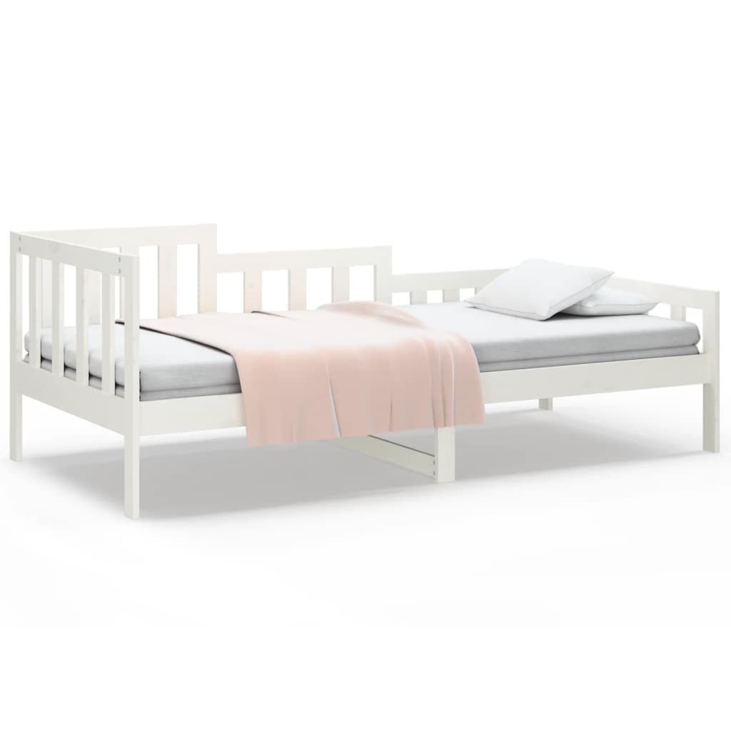 Day Bed without Mattress White 90x200 cm Solid Wood Pine