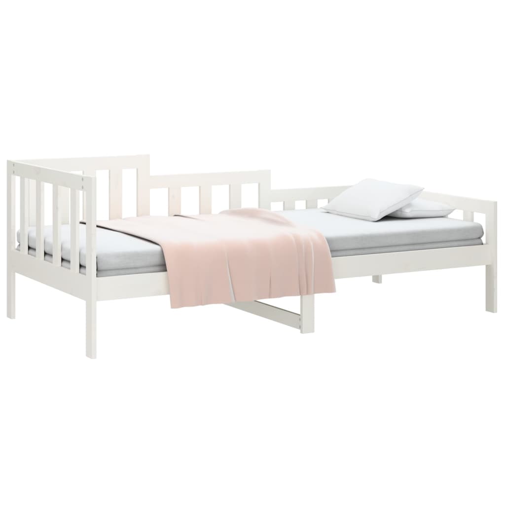 Day Bed without Mattress White 90x200 cm Solid Wood Pine