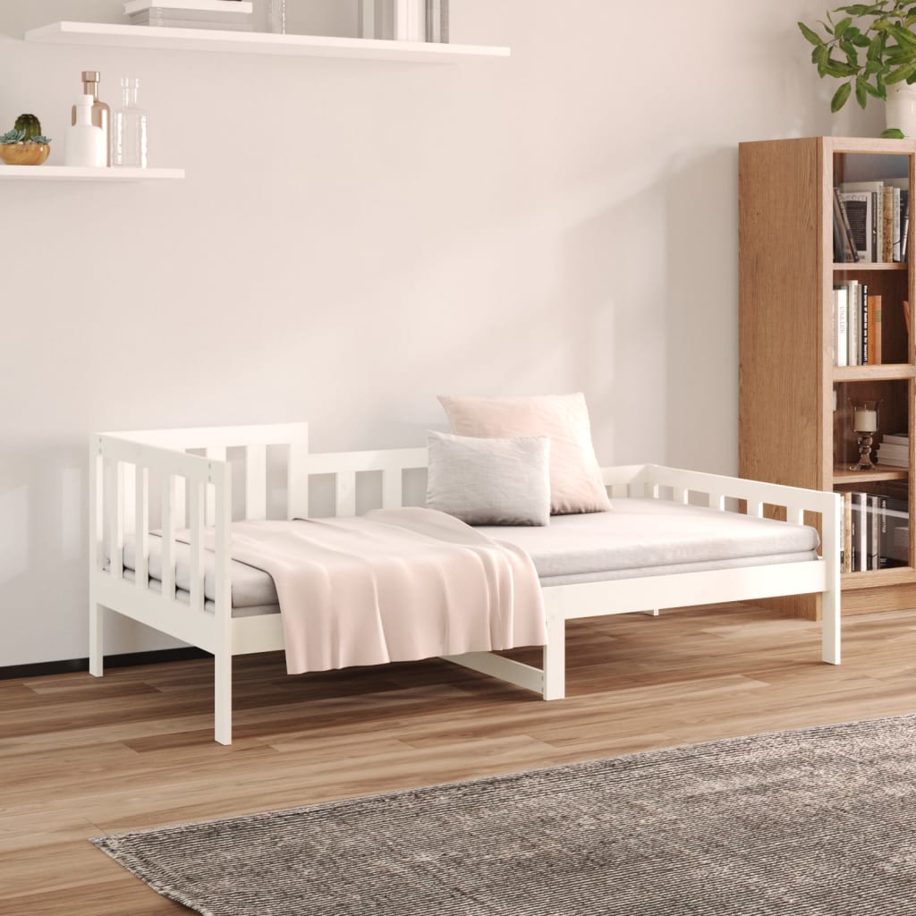 Day Bed without Mattress White 90x200 cm Solid Wood Pine