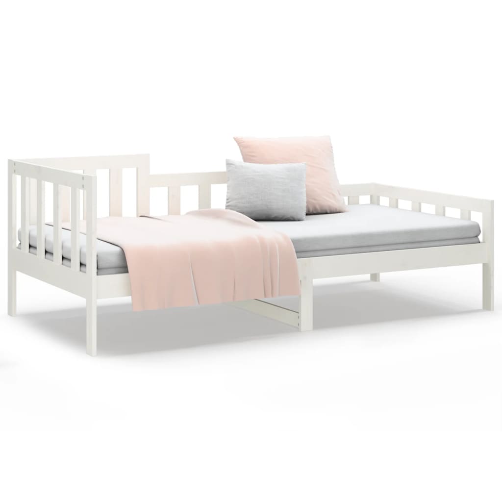 Day Bed without Mattress White 90x200 cm Solid Wood Pine