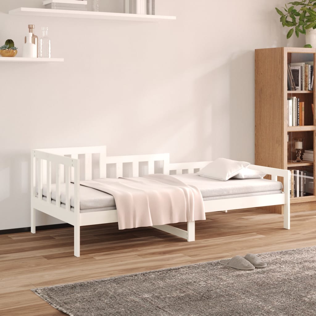Day Bed without Mattress White 90x200 cm Solid Wood Pine