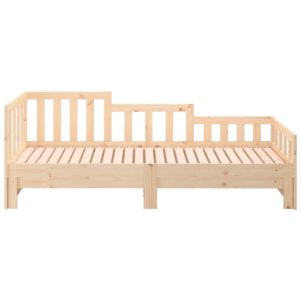Pull-out Day Bed without Mattress 2x(90x200) cm Solid Wood Pine