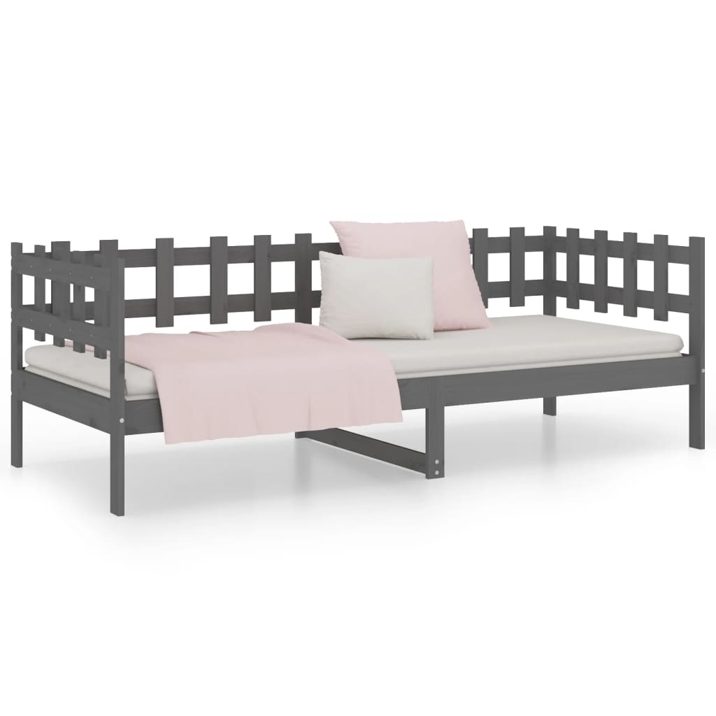 Day Bed | Grey | Solid pine wood | 90x200 cm