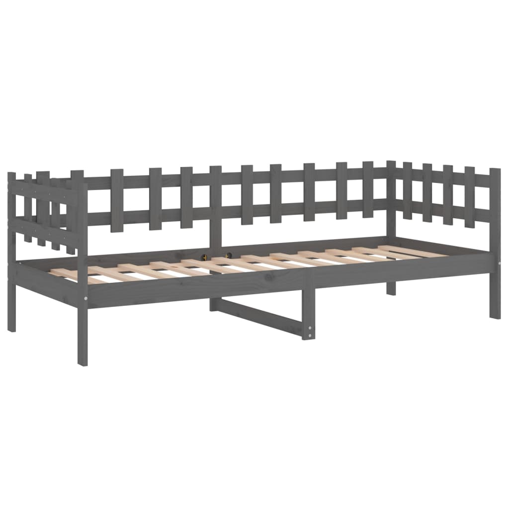 vidaXL Day Bed without Mattress Grey 90x190 cm Single Solid Wood Pine