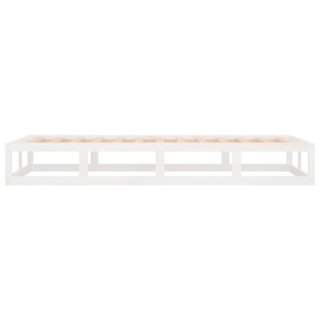 Bed Frame | White | Solid Pinewood, Plywood | Single Bed | Durable