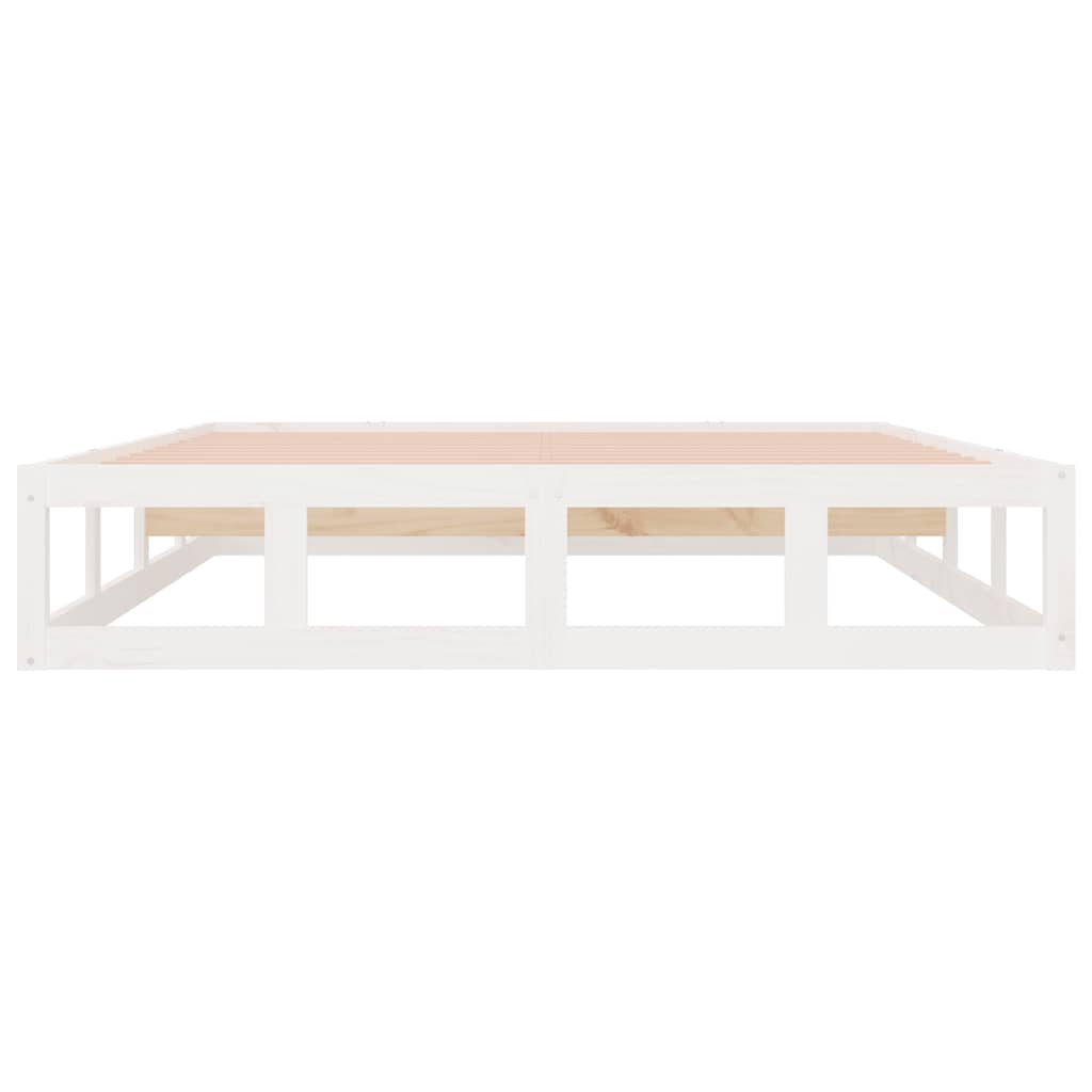 Bed Frame without Mattress White 120x200 cm Solid Wood