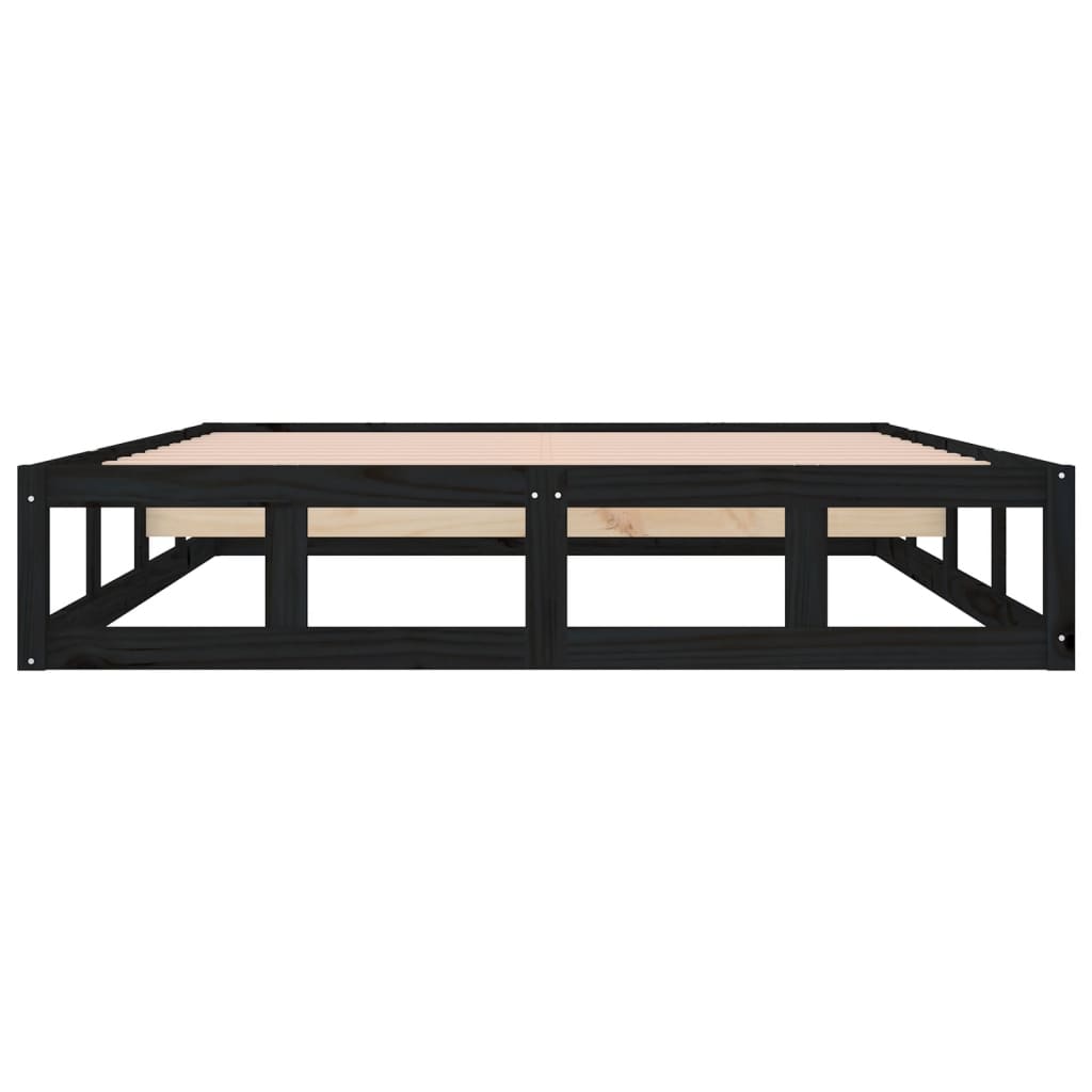 vidaXL Bed Frame without Mattress Black 120x200 cm Solid Wood