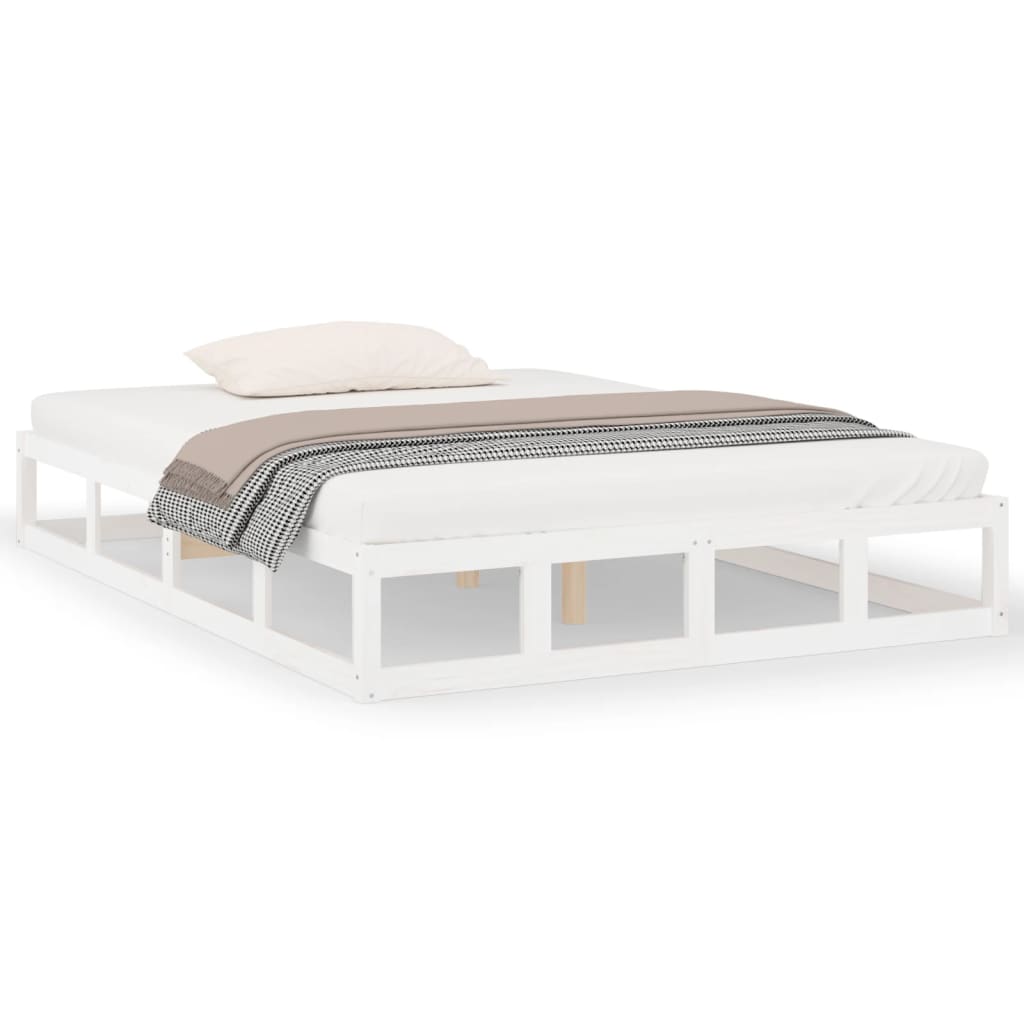 vidaXL Bed Frame without Mattress White 140x200 cm Solid Wood