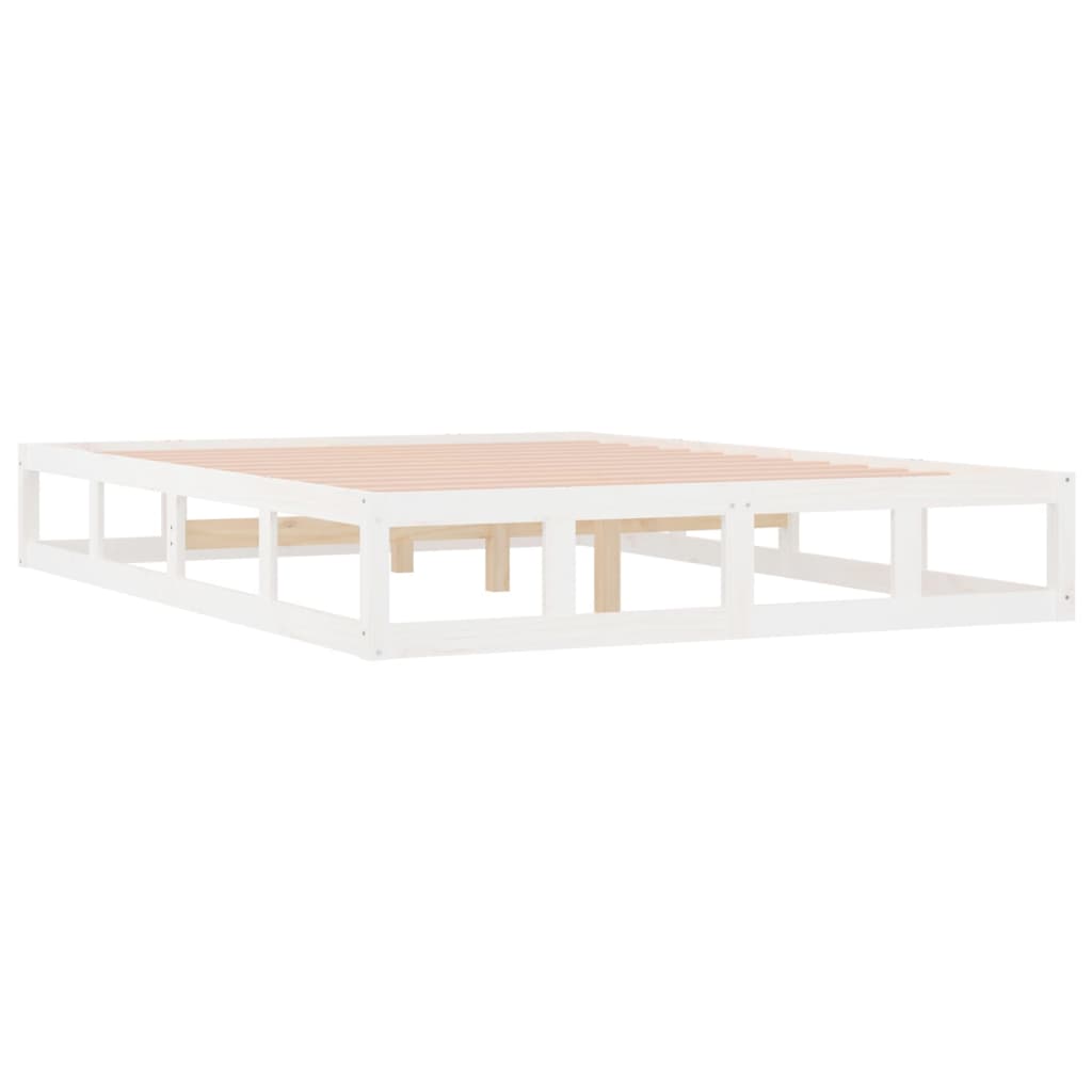 vidaXL Bed Frame without Mattress White 140x200 cm Solid Wood