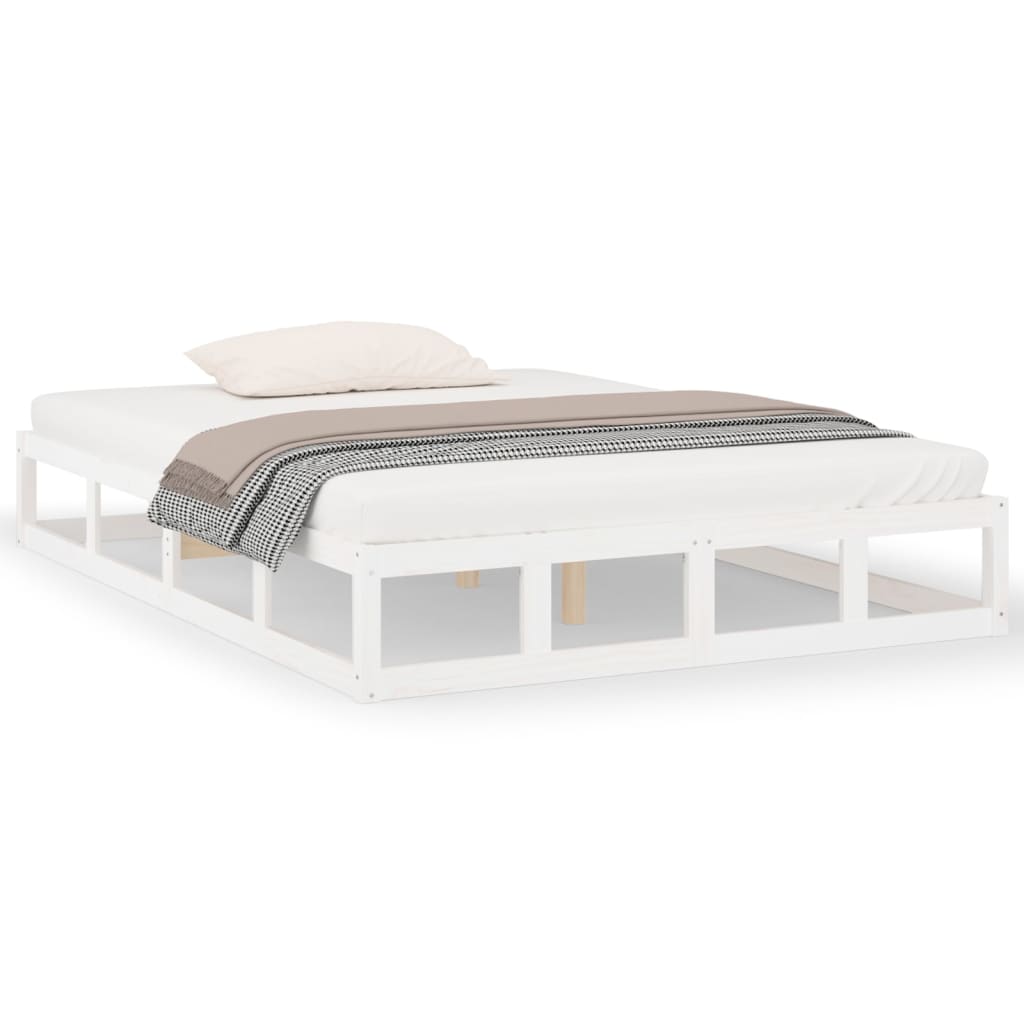 Bed Frame without Mattress White 160x200 cm Solid Wood