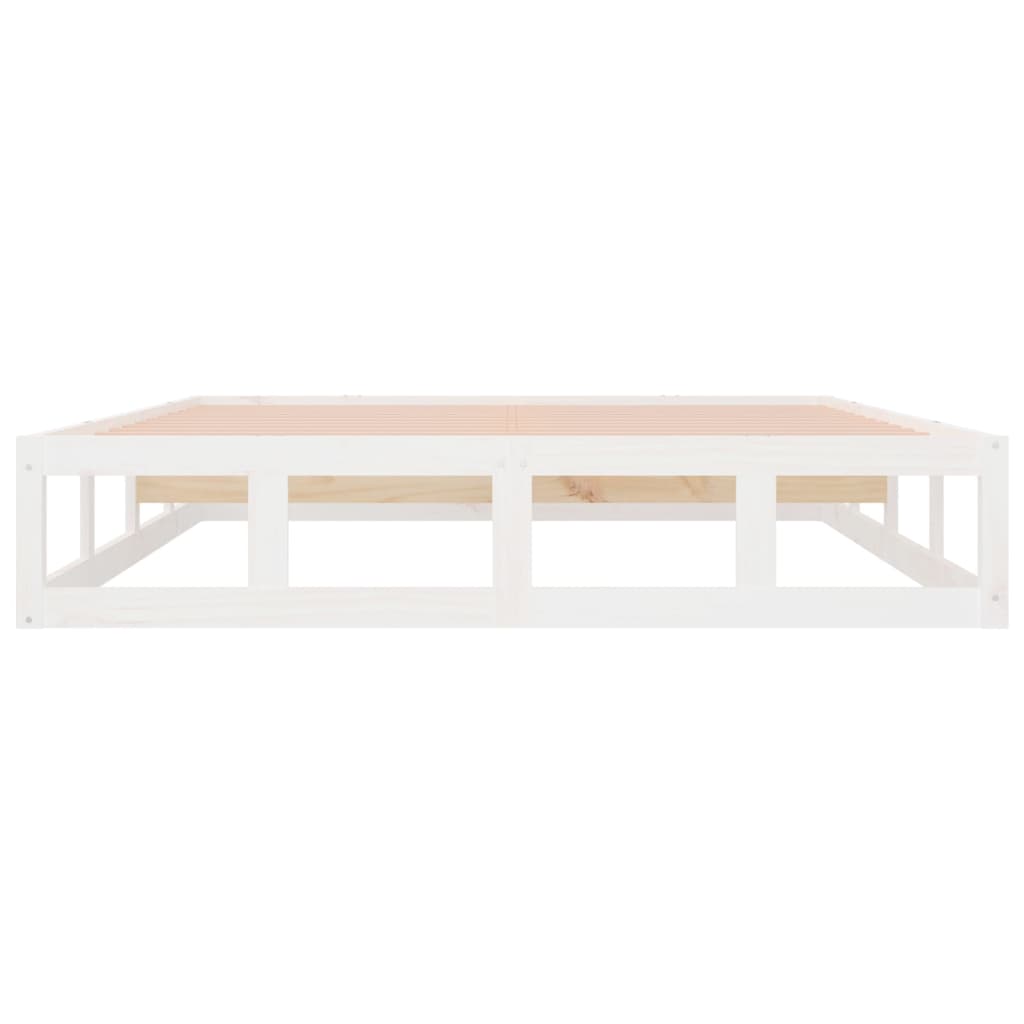 Bed Frame | White | Solid pine wood frame, plywood slats | Small Double