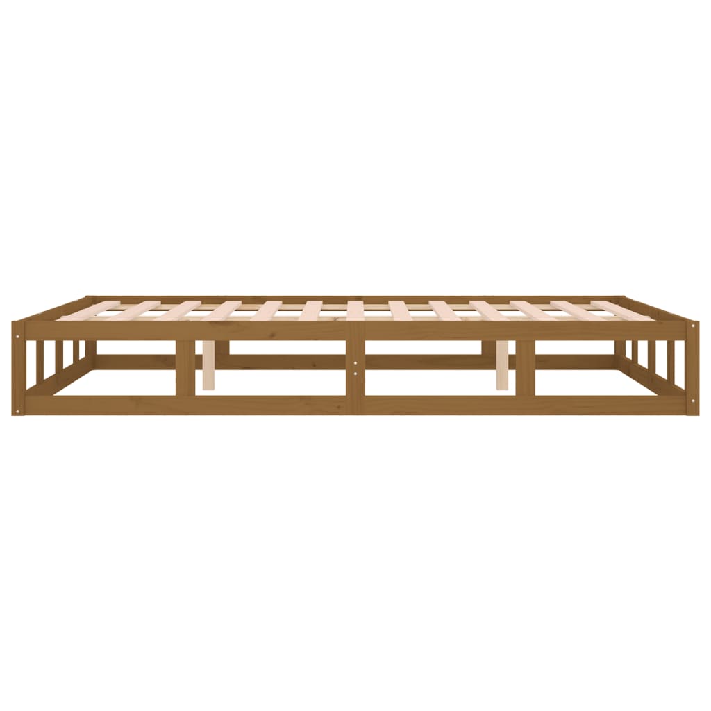 Bed Frame without Mattress Honey Brown 120x190 cm Small Double  Solid Wood