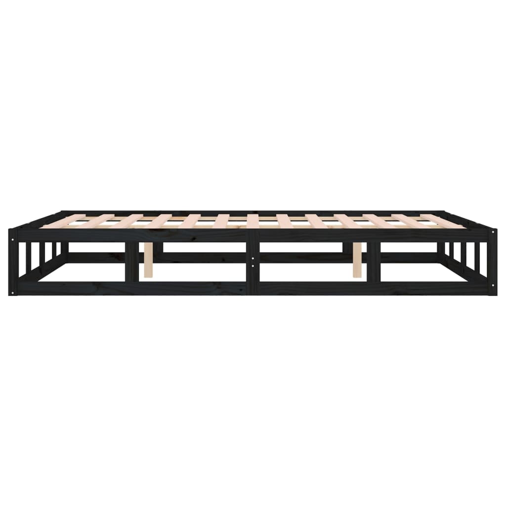 Bed Frame | Black | Solid pine wood, Plywood slats | Small Double