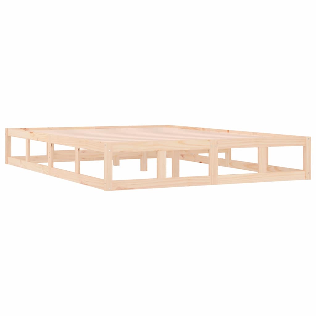 Bed Frame | Natural Wood | Solid Pine Wood, Plywood | Double | Durable