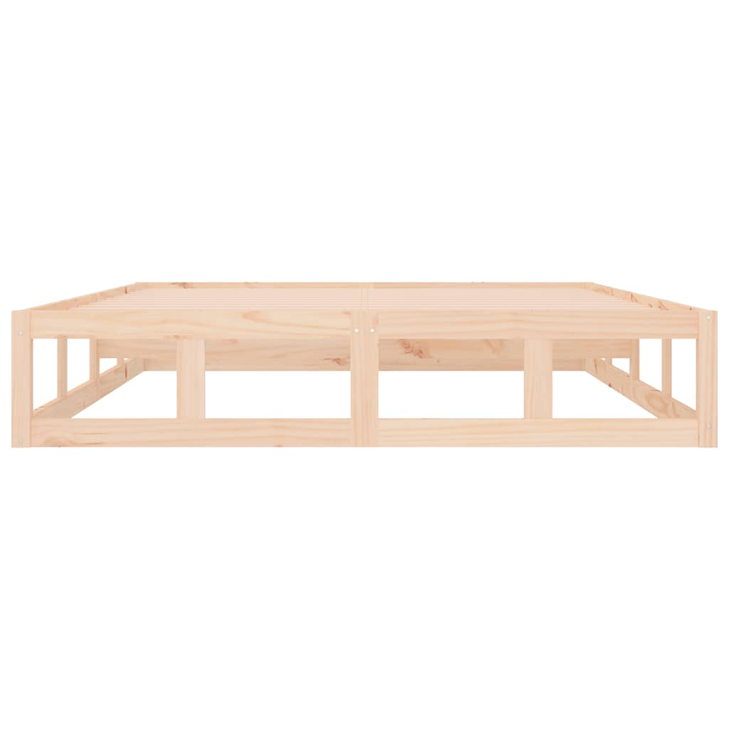 Bed Frame | Natural Wood | Solid Pine Wood, Plywood | Double | Durable