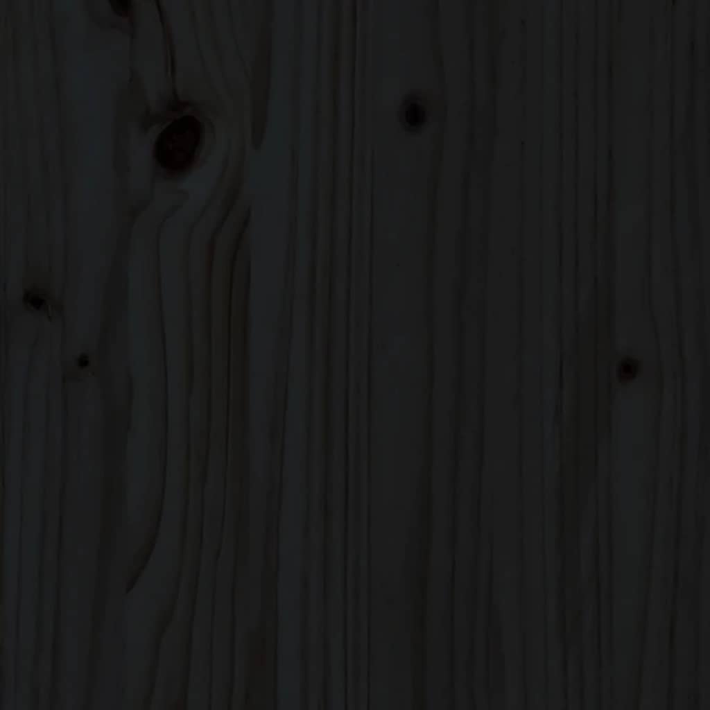 Bed Frame | Black | Solid pinewood, Plywood | 140x190 cm |  Durable