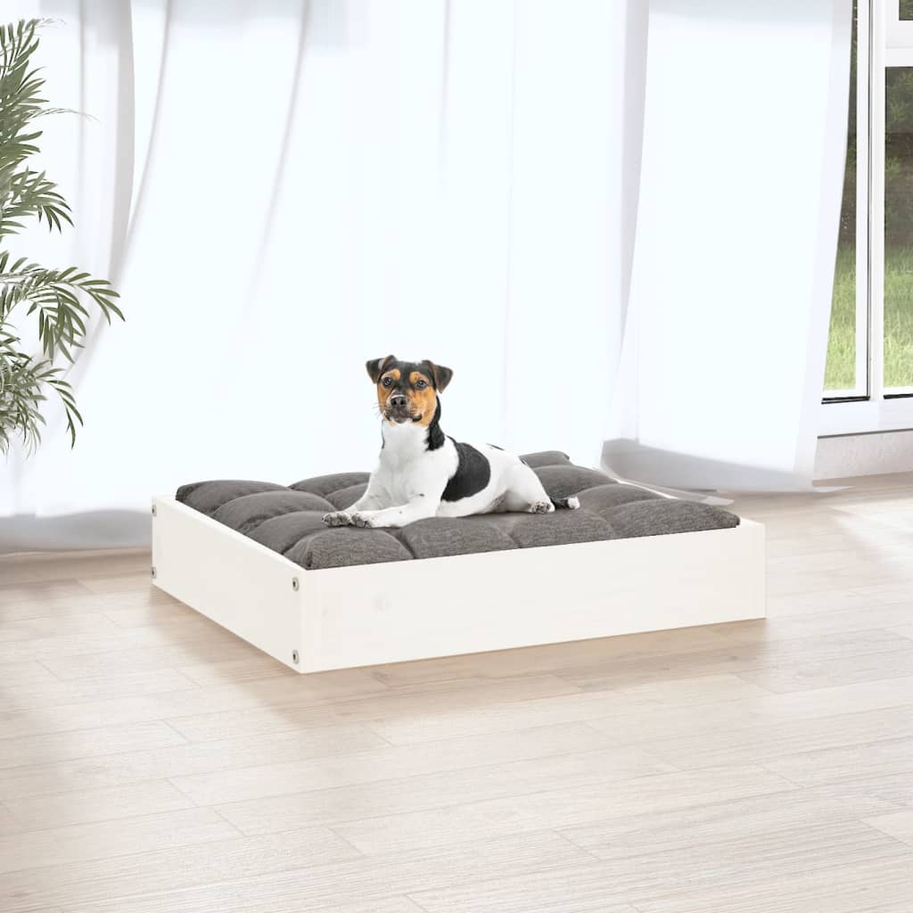 Dog Bed White 51,5x44x9 cm Solid Wood Pine