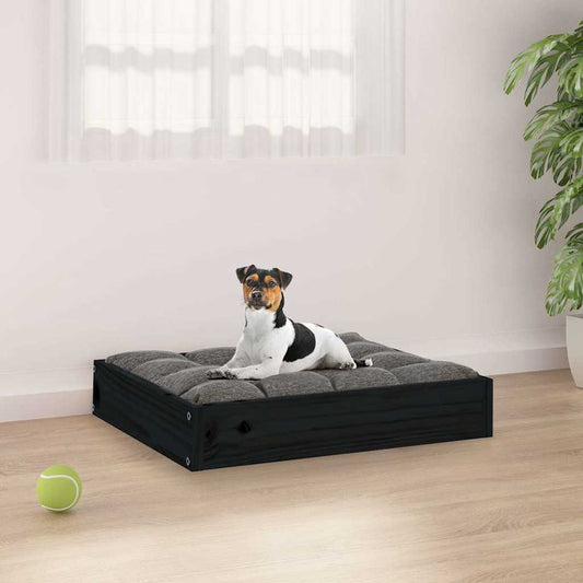 Dog Bed Black 51,5x44x9 cm Solid Wood Pine