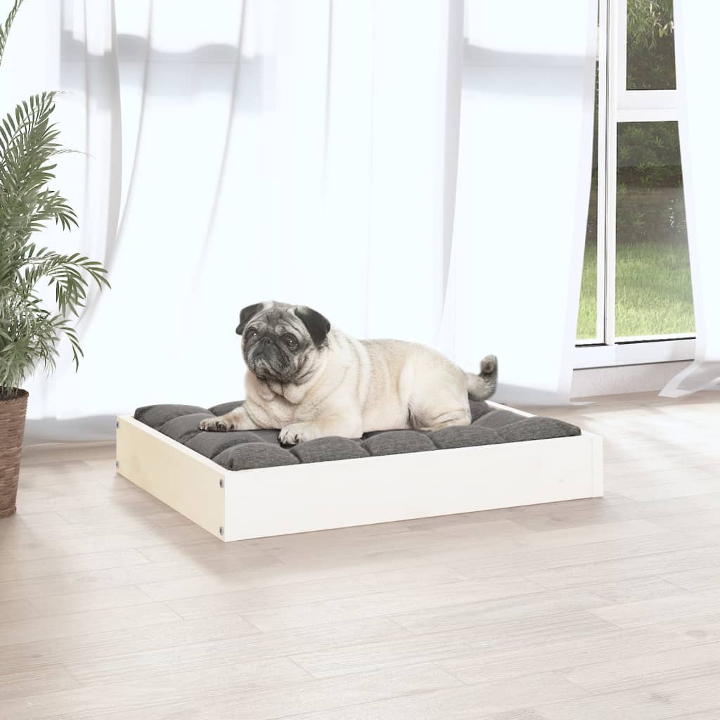 Dog Bed White 61,5x49x9 cm Solid Wood Pine