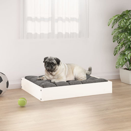 Dog Bed White 61,5x49x9 cm Solid Wood Pine