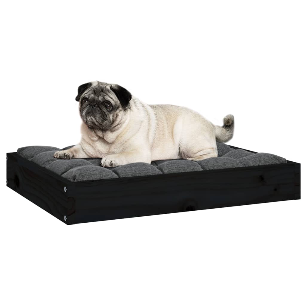 vidaXL Dog Bed Black 61.5x49x9 cm Solid Wood Pine