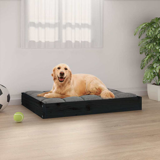 Dog Bed Black 71,5x54x9 cm Solid Wood Pine
