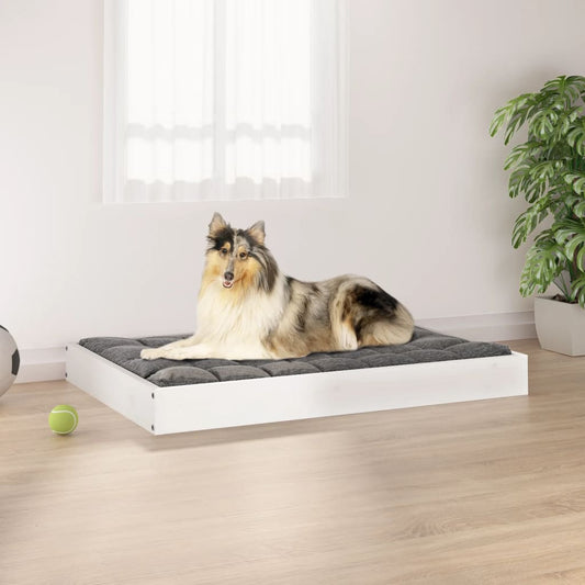 Dog Bed White 91,5x64x9 cm Solid Wood Pine