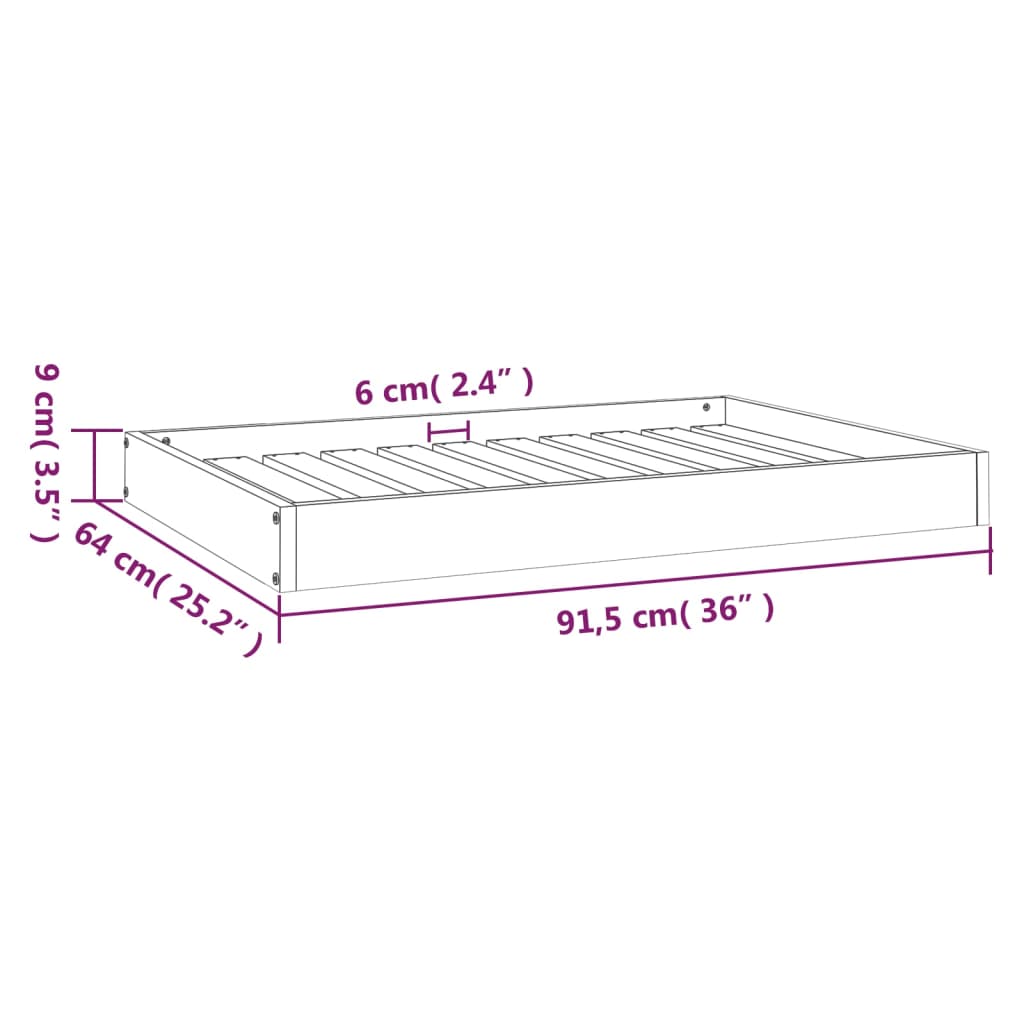Dog Bed Honey Brown 91,5x64x9 cm Solid Wood Pine