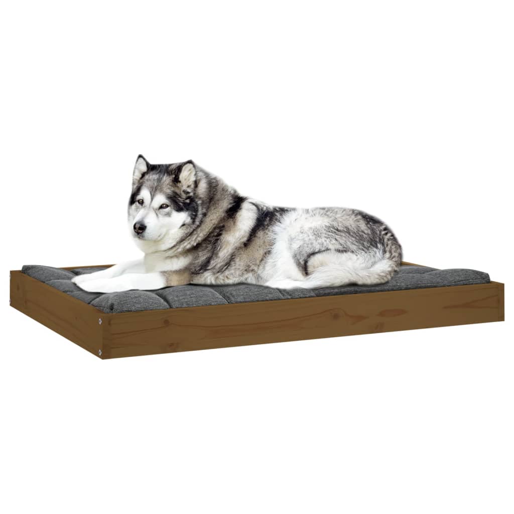 Dog Bed Honey Brown 101.5x74x9 cm Solid Wood Pine