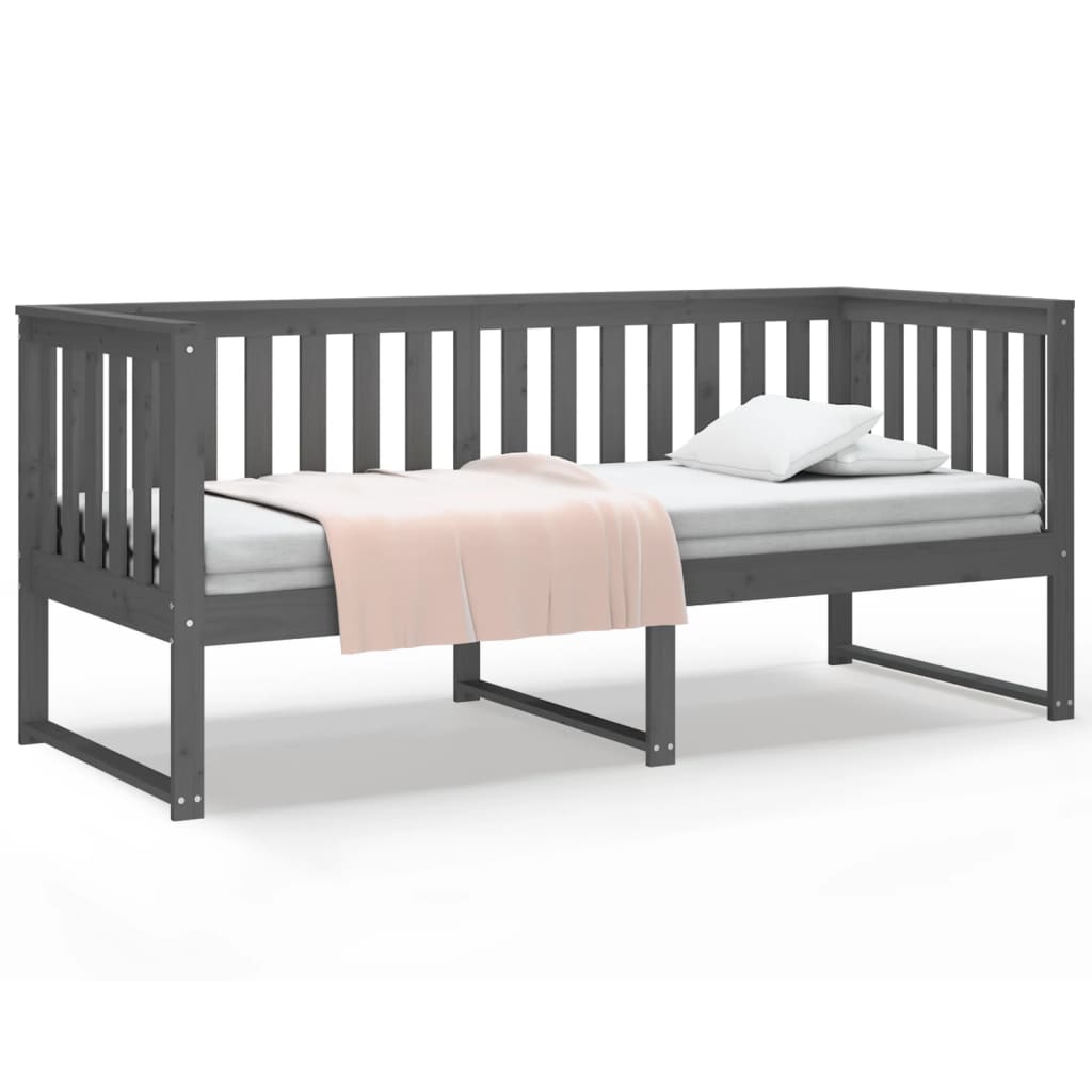 vidaXL Day Bed without Mattress Grey 80x200 cm Solid Wood Pine