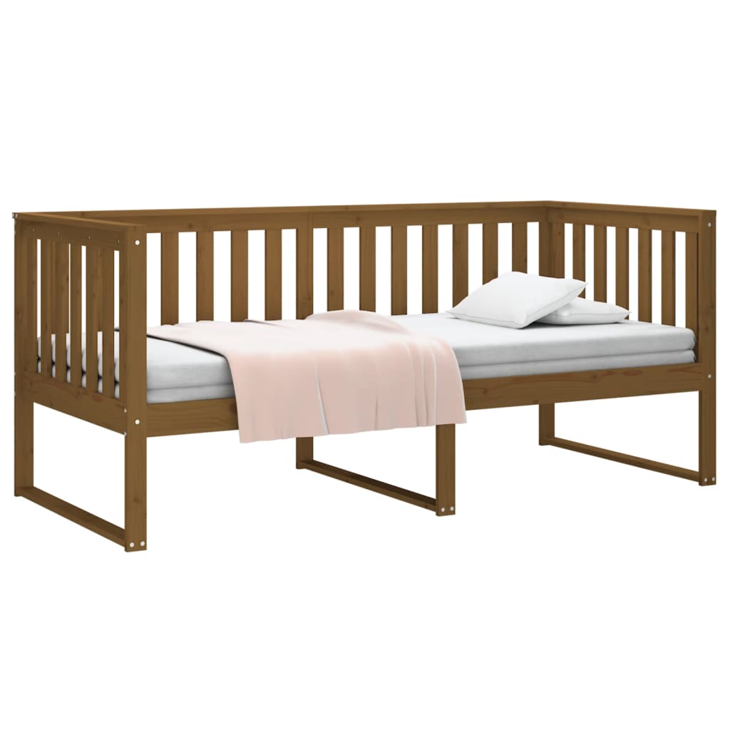 Day Bed without Mattress Honey Brown 90x190 cm Single Solid Wood Pine