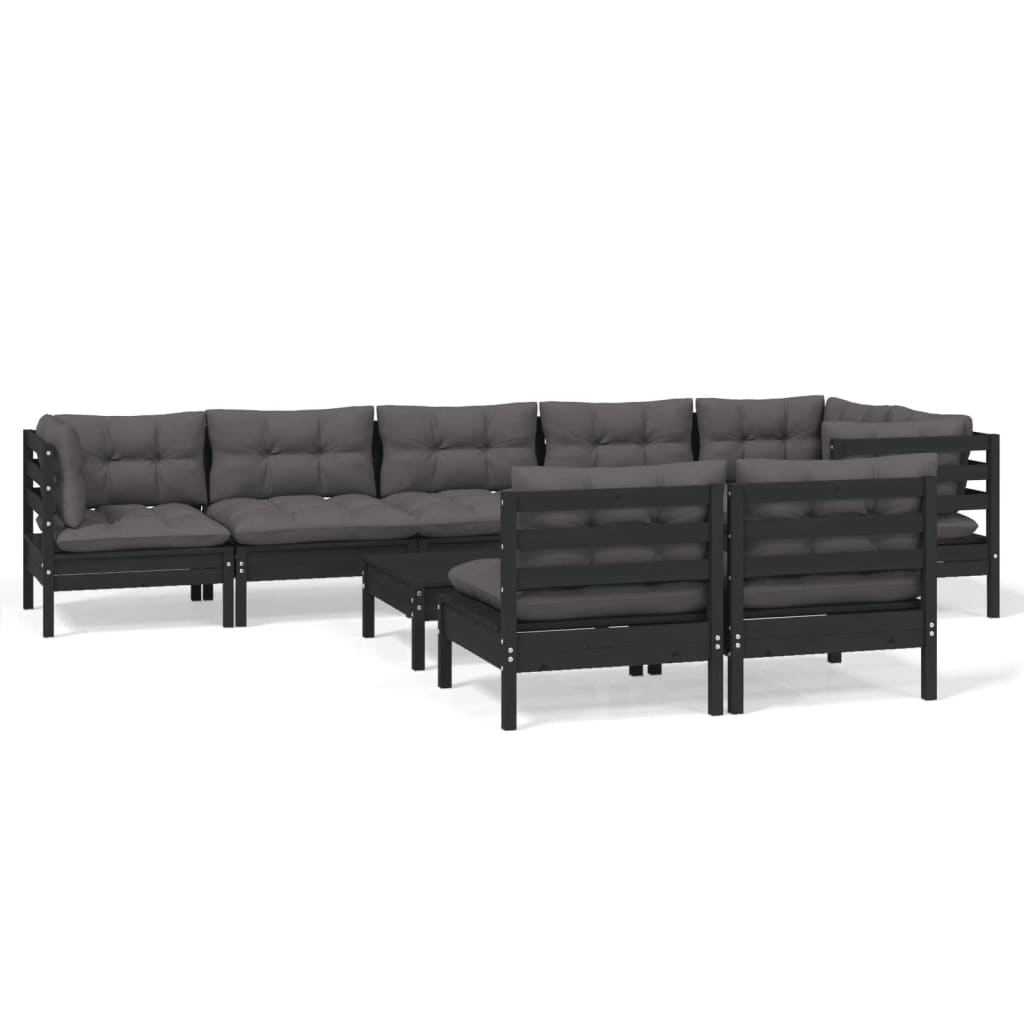 Day Bed Noir 100x200 cm Bois Massif Pin