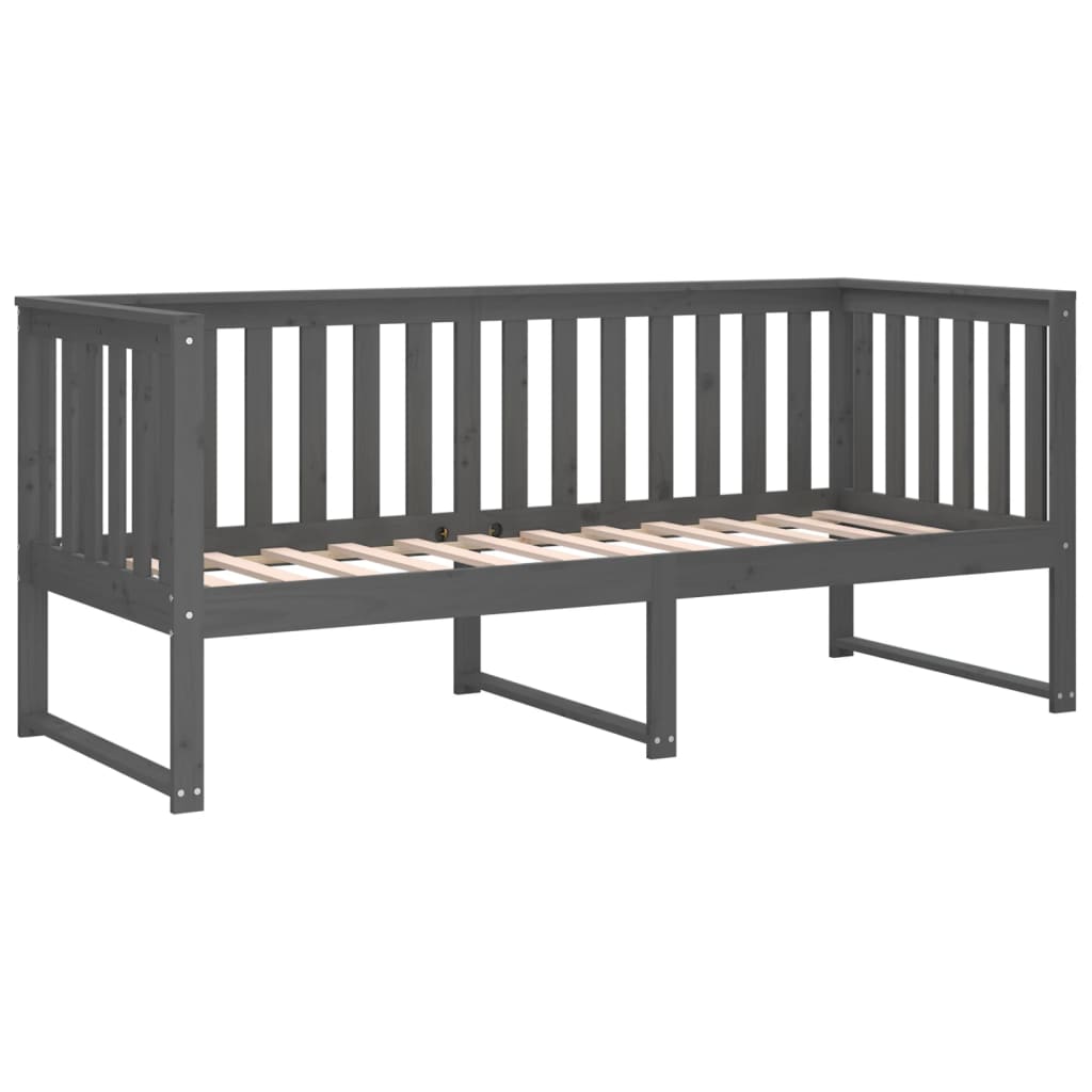 vidaXL Day Bed without Mattress Grey 75x190 cm Small Single Solid Wood Pine