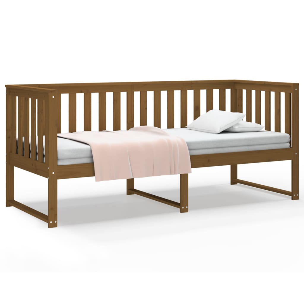 Day Bed without Mattress Honey Brown 75x190 cm Small Single Solid Wood Pine