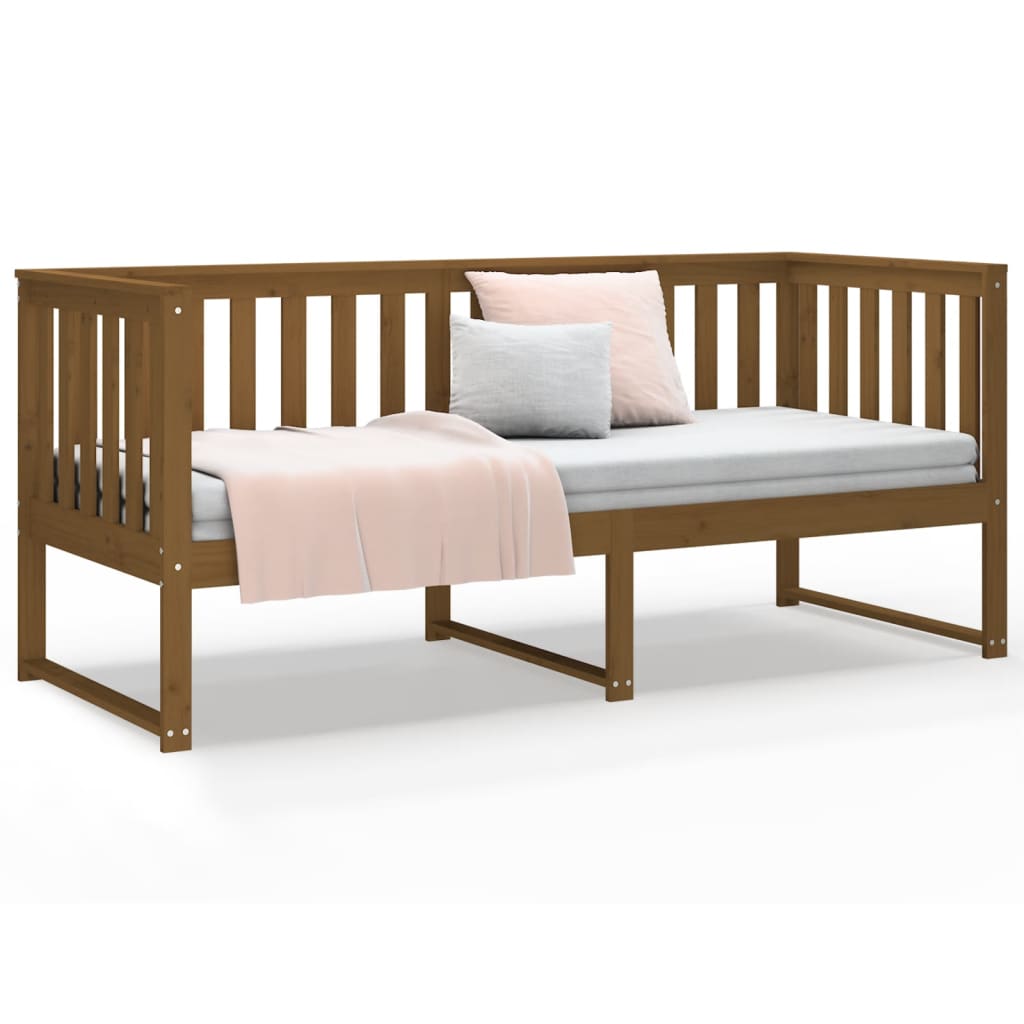 Day Bed without Mattress Honey Brown 75x190 cm Small Single Solid Wood Pine