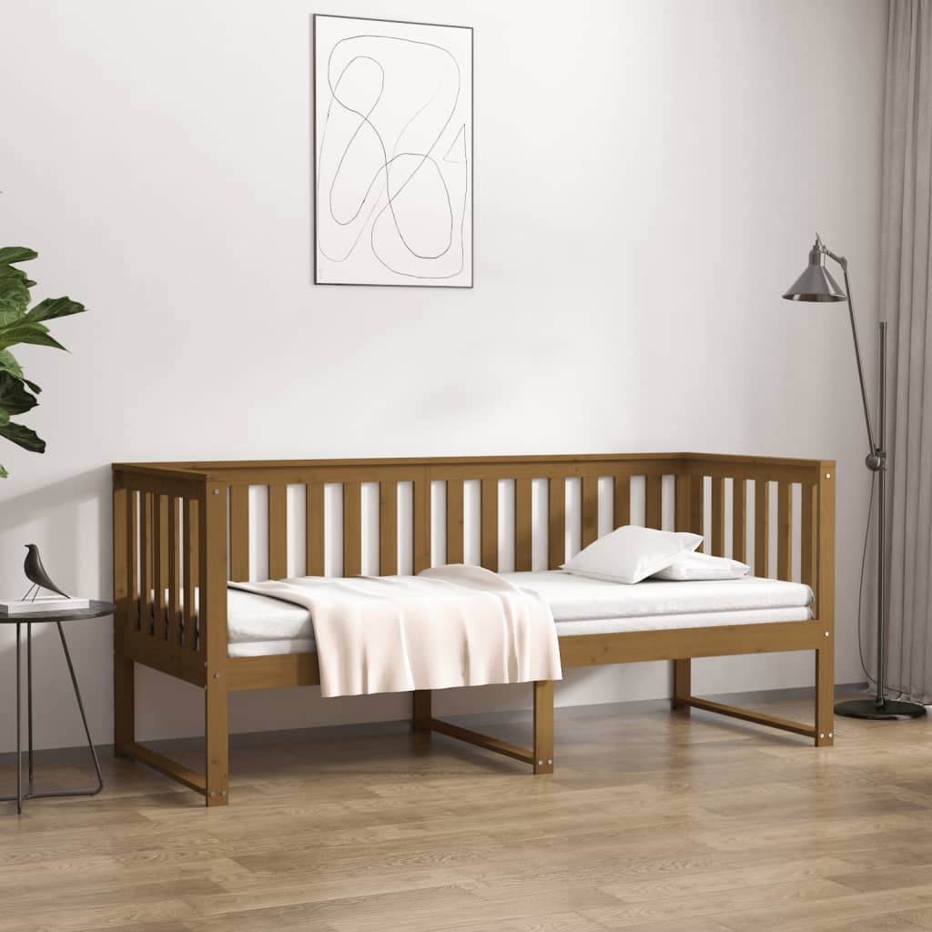 Day Bed without Mattress Honey Brown 75x190 cm Small Single Solid Wood Pine